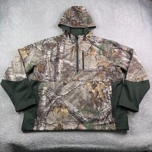 Habit Jacket Mens 2XL‎ XXL Brown Realtree Xtra Camo Softshell Hunting Half Zip